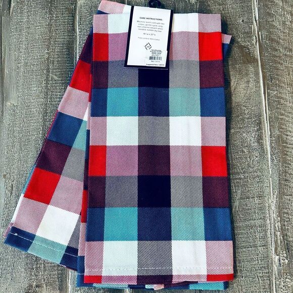 Vera Bradley Patriotic Plaid Cotton Kitchen Dish Towels Set - Picture 1 of 2